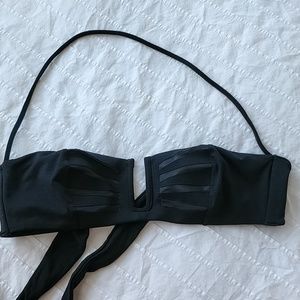 La Perla black tie back bikini top